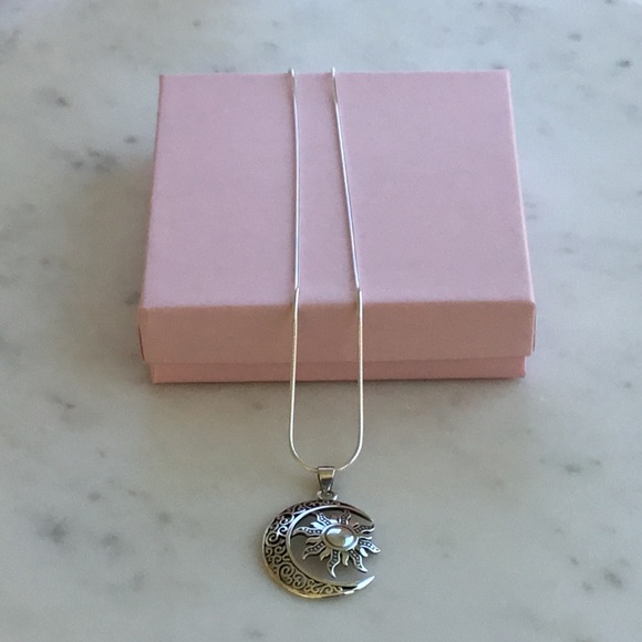 Sterling Silver Moon & Sun Necklace - Picture 6 of 16